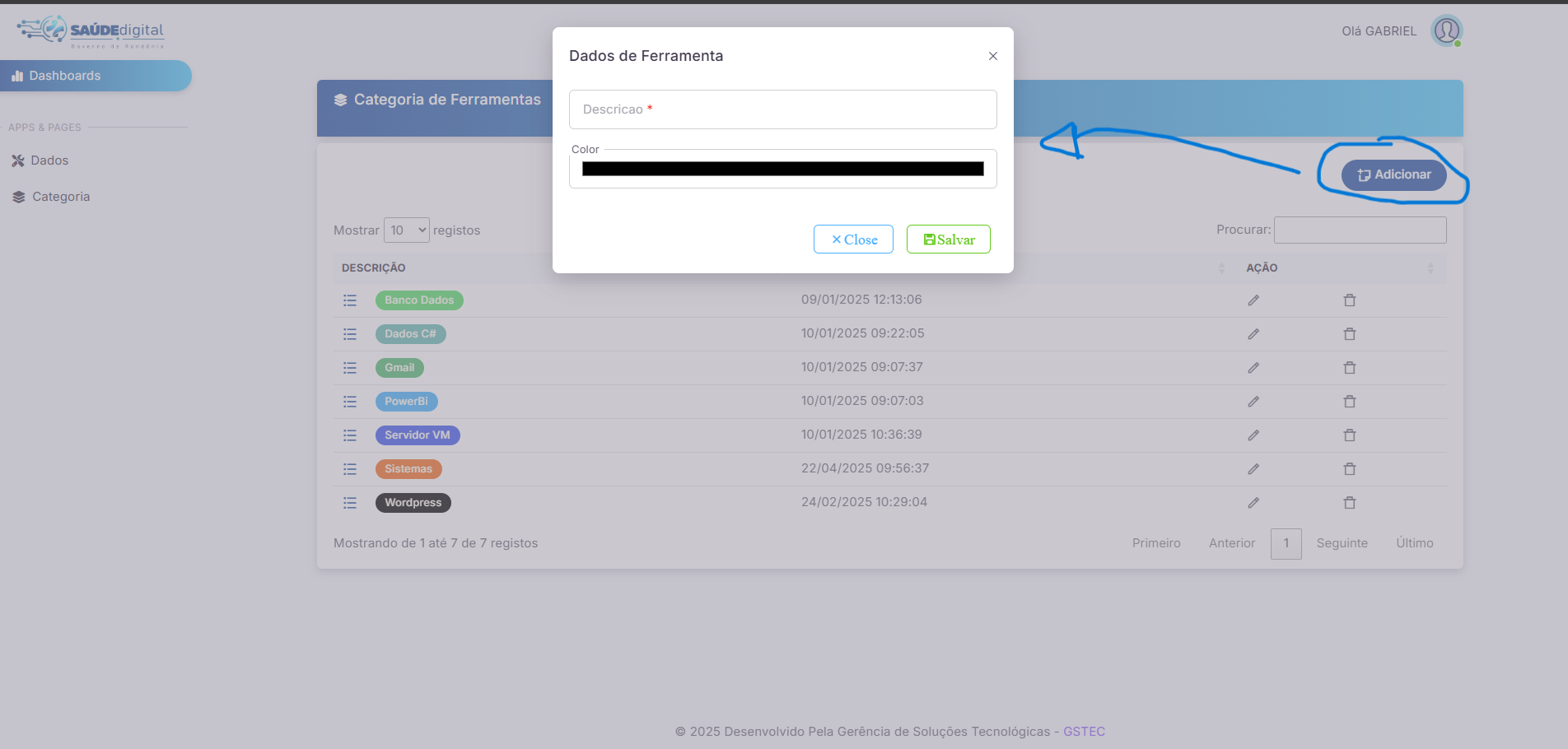 Sistema Controle Senha - Adicionar Categoria